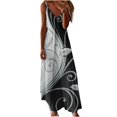 thumbnail image 2 of SMihono Robe Maxi Bohème d'Été pour Femmes Grande Taille Mode d'Été Imprimée Col en V Sans Manches Bretelles Robe Chandail Robe de Plage, 2 of 4