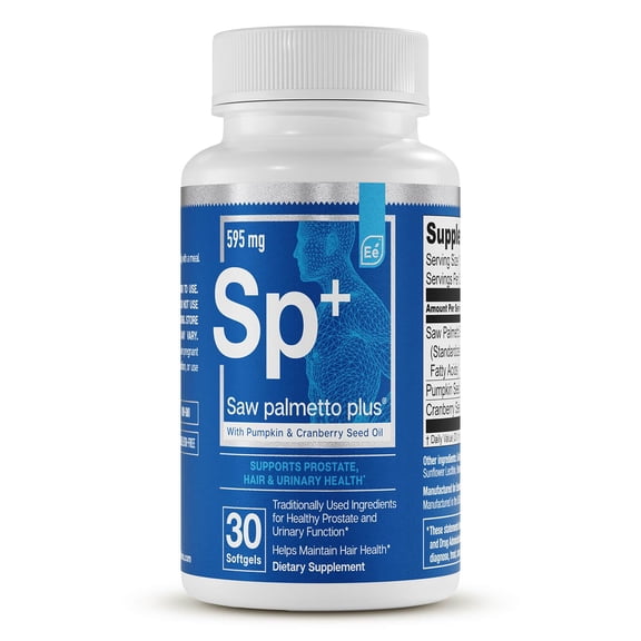 Saw Palmetto Plus - Prostate Health Supplement for Men with Pumpkin and Cranberry Seed Oil | Supports Bladder and Urinary Health by Essential Elements - 30 Softgels