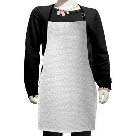 

Abstract Kids Apron Spring Flowers Circles Repetitive Modern Simplistic Pattern Illustration Boys Girls Apron Bib with Adjustable Ties for Cooking Baking Painting Pearl and White by Ambesonne