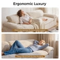 thumbnail image 5 of Neche 114" Boneless Sofa Couch for Living Room, Deep Seat, Soft Corduroy Design, Camel, 5 of 8