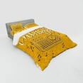 thumbnail image 3 of Ambesonne Saying Bedding Set 3 Pcs, Retro Radio Playing Music, Twin, Marigold Black and Cream, 3 of 3