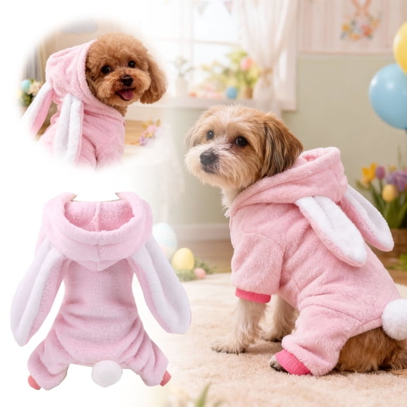 Gytml Easter Dog Bunny Costume Pet Dog Easter Outfit Puppy Hoodies With Rabbit Ears Puppy Apparel Pet Clothes For Small Medium Dogs Cats D-L