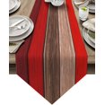 thumbnail image 1 of GFDYREE Burlap Linen Christmas Rustic Table Runners 120 Inches Long, Retro Barn Wood Brown Red Table Runner Farmhouse Style for Coffee Table, Holiday Parties, Wedding, Events Dinner, Home De, 1 of 7