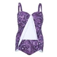 thumbnail image 4 of HDE Women's Plus Swim Dress Tummy Control One-Pieces Swimwear Paisley 22, 4 of 6