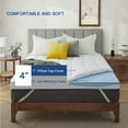 thumbnail image 2 of Queen Size Dual Layer 4Inch Memory Foam Mattress Topper For Back Pain,3Inch Gel Memory Foam And 1Inch Removable Pillow Top Cover,(80X60X4”) White, 2 of 8