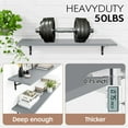 thumbnail image 3 of Kaboon 27 inch Long 10 inch Deep Floating Shelves for Wall Set of 2, Large Open Shelves Wall Mounted, Space Saving Home and Commercial Use, Grey, 3 of 9