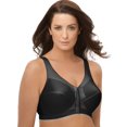 thumbnail image 1 of Glamorise Womens Magic Lift Front-Close Wirefree Posture Bra, 50K, Black, 1 of 7