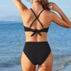 thumbnail image 5 of Traje de baño de dos piezas Tankini para mujer, estilo conservador de primavera, con falda de color liso y abertura en la parte delantera, tankinis para mujer, trajes de baño de dos piezas para mujer,, 5 of 7