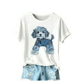 thumbnail image 2 of Wowcloth Womens Summer Fashion Print Short Sleeve Short Sleeve Round-neck T-shirt Blouse, 2 of 5
