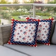 thumbnail image 4 of Independence Day Pillow Covers 2 Pack U.S. Flag Themed Cartoon Five-Pointed Star Pillowcase Waterproof Outdoor Throw Pillow Cover for Patio Garden Square Cushion 20”x20”, 4 of 9