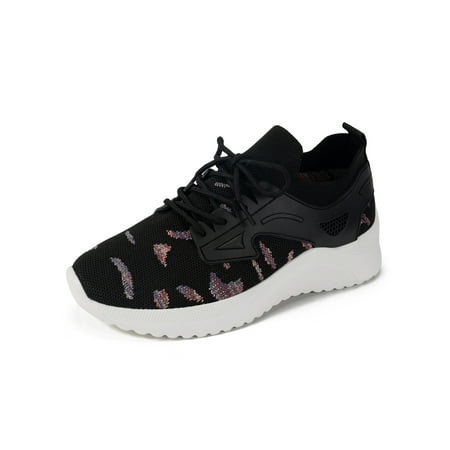 

UKAP Womens Athletic Shoe Slip On Sock Shoes Mesh Sneakers Anti-Slip Running Sneaker Women Trainers Breathable Lightweight Colorful Leopard Print 8