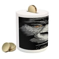 thumbnail image 2 of Modern Piggy Bank, Close up Gorilla Portrait with Orange Eyes Zoo Jungle Animal Wild Money Graphic, Ceramic Coin Bank Money Box for Cash Saving, 3.6" X 3.2", Grey Marigold, by Ambesonne, 2 of 4