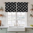 thumbnail image 2 of Black White Dandelion Tier Curtains, Farmhouse Botanical Blossom Light Filtering Kitchen Curtains, 2Pcs Rod Pocket Half Window Treatments Panels for Sink Cafe Cabinet Camper 27.5x36 Inches, 2 of 9
