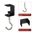 thumbnail image 3 of Uxcell 2pcs Desk Hook Clamp 0.2"-1.4" Clamping Range for Backpack Table Purse, Black, 3 of 7