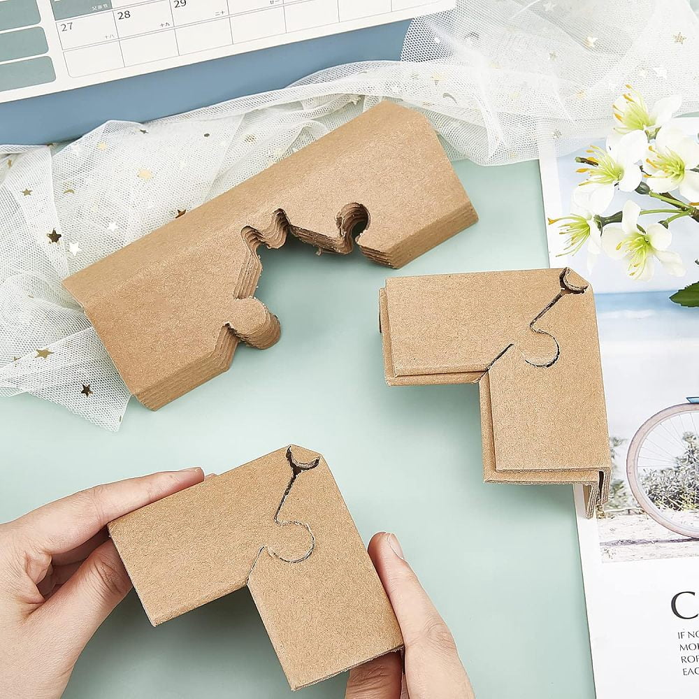 50Pcs 0.15x0.52x0.13Inch Adjustable Corner Protectors Kraft Paper Corner Protector Cardboard Corner Protectors Shipping Packing Moving
