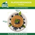 thumbnail image 4 of 125 Platos Desechables, 100% Compostable  Ecológico 22.5 cm/ 9 x 9 Pulgadas Berry Green PLR9N, 4 of 5
