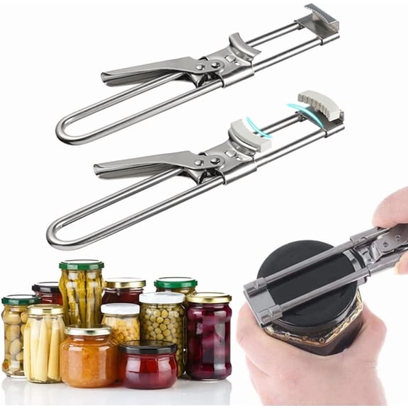 2026 Upgrade Adjustable Stainless Steel Jar Opener, Multifunctional Stainless Steel Can Opener Bottle Jar Lid Gripper Household Kitchen Tool for Weak Hands Seniors and Kids (2)