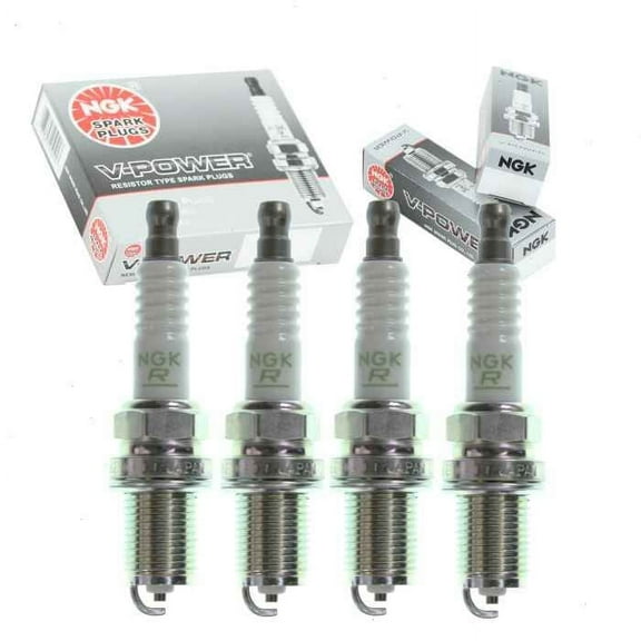 4 pc NGK V-Power Spark Plugs compatible with Toyota Corolla 1.8L 2.4L L4 2005-2012