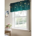 thumbnail image 6 of Yellow Teal Star Curtain Valances for Windows, Elegant Sky Star Art Kitchen Valance Window Treatment, Light Filtering Block Curtains for Bathroom/Bedroom/Living Room 42'' x 12'', 6 of 9