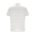 thumbnail image 5 of ZQUUVOU Men's T-Shirt Turndown Collar Solid Color Casual Loose Zipper Short Sleeve Blouse (White,3XL), 5 of 6