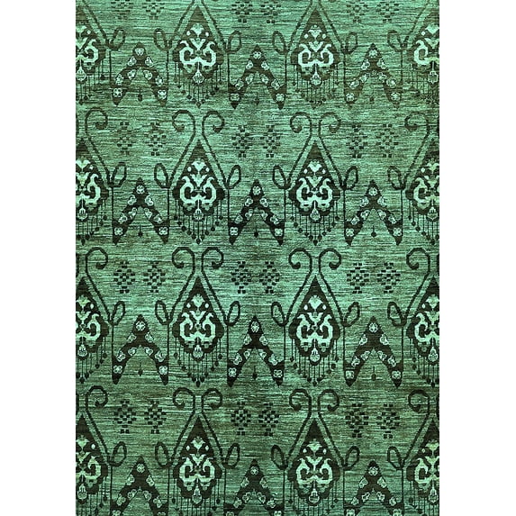 Ahgly Company Indoor Rectangle Abstract Turquoise Blue Modern Area Rugs, 5' x 7'