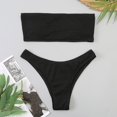 thumbnail image 4 of MSJUHEG Bikini Tops Full Coverage Bottoms,2 Piece Bikini Sets,Mid Rise Bikini Sets for Women,Boho Swimsuits for Women,Bathing Suit for Women,Thong String 2 Piece Bikini Set,Halter String Black M, 4 of 7