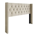 thumbnail image 4 of Home Design Gretna Queen Wingback Tufted Upholstered Headboard with Nailhead Trim, Beige, 4 of 5
