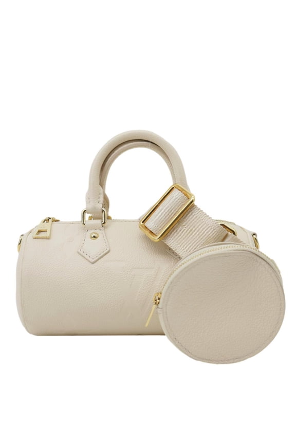 Pre-Owned Louis Vuitton Papillon BB Monogram Empreinte Leather Shoulder Bag Off White