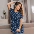 thumbnail image 3 of Sikiie Question Marks Print Women's Short-sleeved Nightdress, Round Neck Pullover Nightdress Pajamas Summer Home Wear, 3 of 6