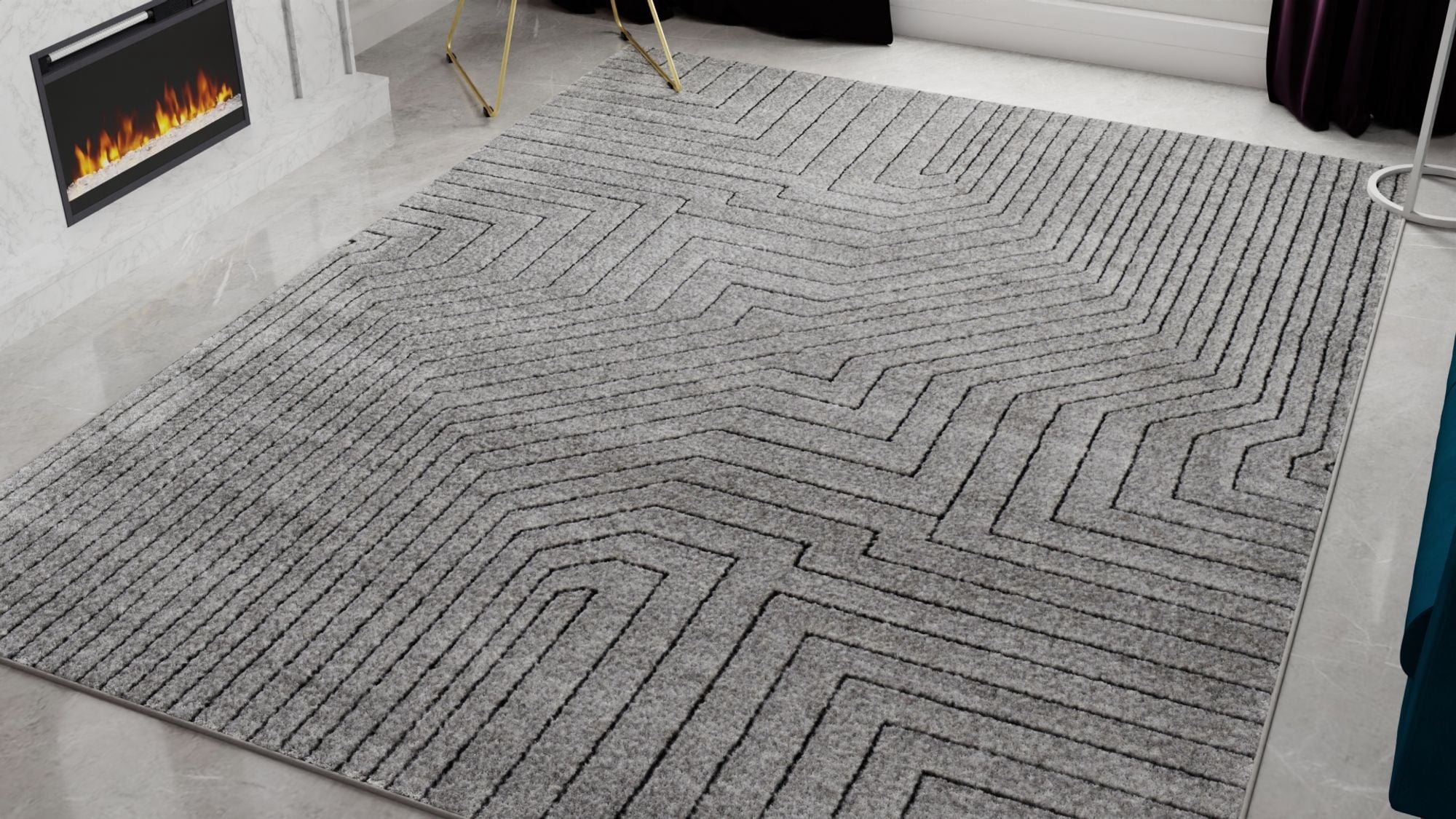 Rugs America Chanai CN90A Contemporary Geometric 8'x10' Area Rug