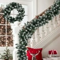 thumbnail image 3 of WKSCLPAI Christmas Garland 6.5 FT Artificial Snow Flocked Christmas Decorations Christmas Decor Garland Realistic Flexible PVC Garland for Mantel, Front Door, Window, Staircase Indoor, 3 of 6