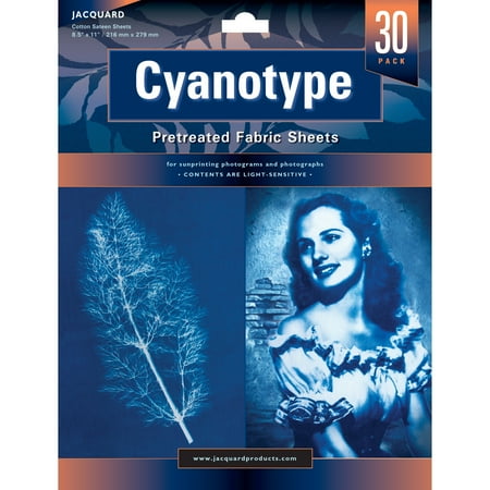 UPC: 0743772030188 | Jacquard Cyanotype Fabric 8.5in x 11in 30 Sheets/Pkg.