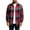 Red, variant on TKKCS Mens Long Sleeve Plaid Button Down Shirts- Turn Down Collar Casual Midweight Layering Flannel Jacket Shirt Red Size XL