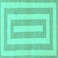 thumbnail image 1 of Ahgly Company Indoor Square Solid Turquoise Blue Modern Area Rugs, 3' Square, 1 of 4