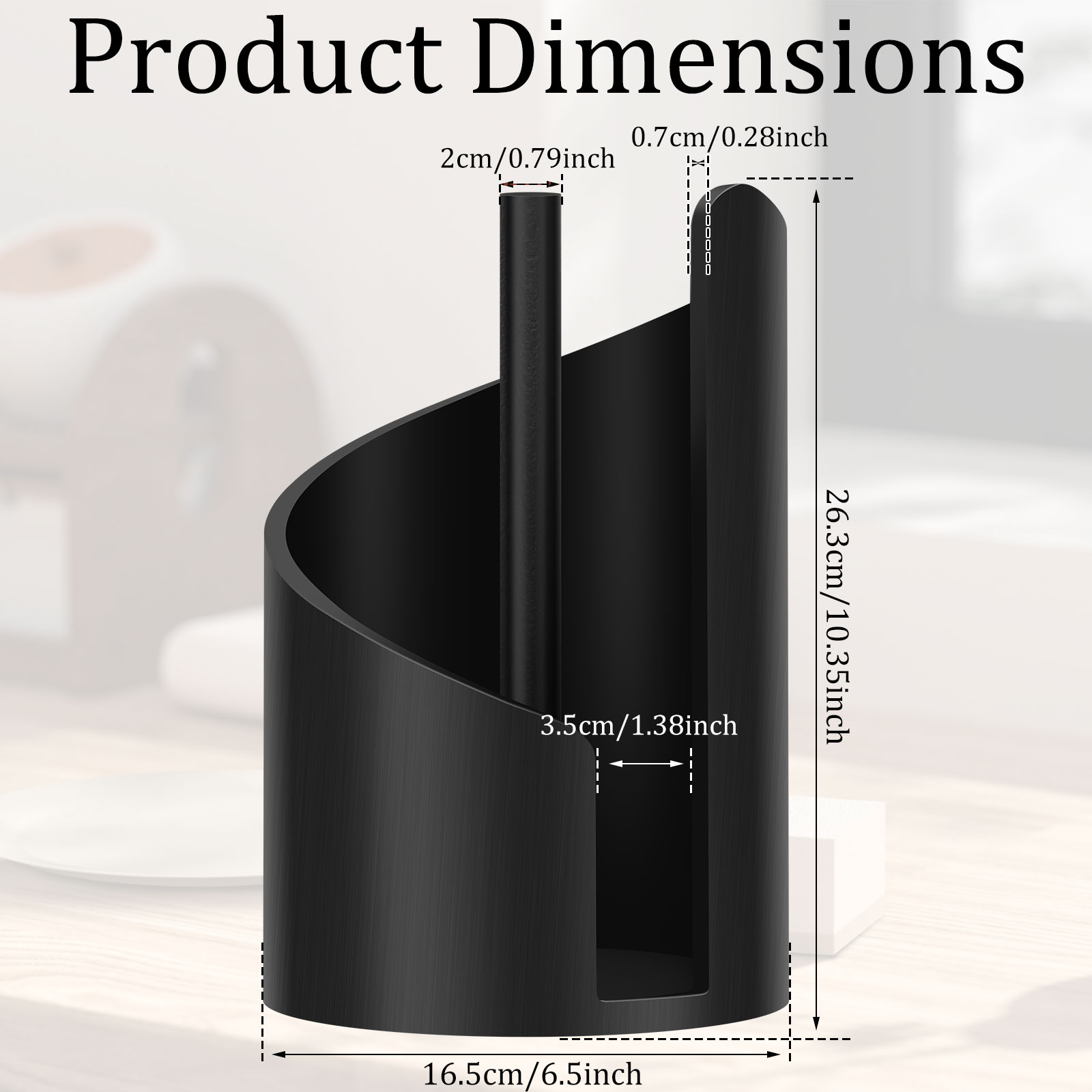 FKSZLL Mountain Paper Towel Holder Wood Round Base Paper Towel Holder One Handed Tearing Standard&nbsp;and Large Roll for Kitchen Bathroom