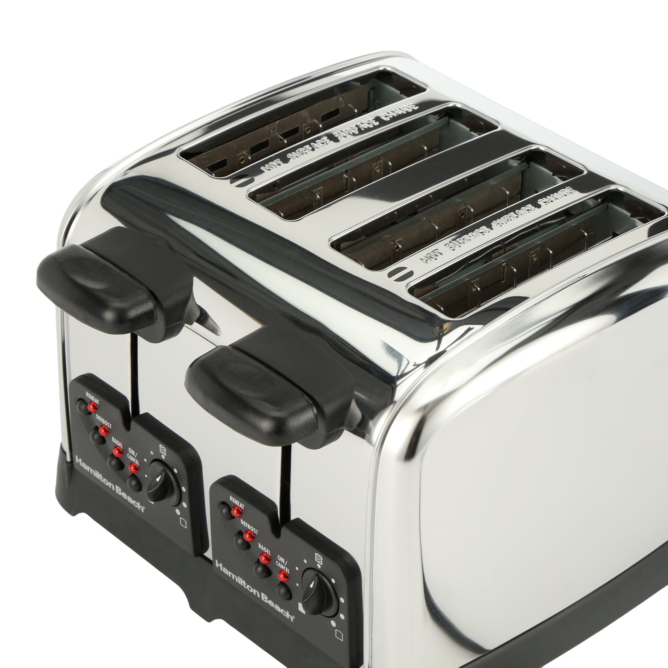 Hamilton Beach 4-Slice Classic Toaster with Sure-Toast Technology in Stainless  Steel and Black