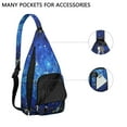 thumbnail image 4 of Space Geek Sling Backpack - Galactic Nebula Print Crossbody Bag, RFID Blocking Secure Pockets for Travel, 4 of 4