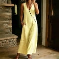 thumbnail image 5 of Snorda Women's Striped Dress Summer Round Neck Sleeveless Striped Solid Color Casual Dress Flowy Sundress Ideal for Daily Wear Beach Vacation & Party, 5 of 9