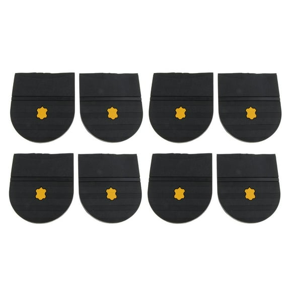 yotijay 4 Pairs Black Grain Rubber Anti Slip Glue on Heels Pads Tips Shoes Repair 4"