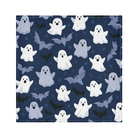 1 Pack 20'' x20" Satin Table Napkins Dinner Napkins for wedding Party Decoration events Halloween Ghost Pattern