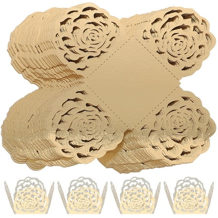 

FRCOLOR 50Pcs Chocolate Paper Wrappers Hollow-out Flower Chocolate Packing Paper Trays