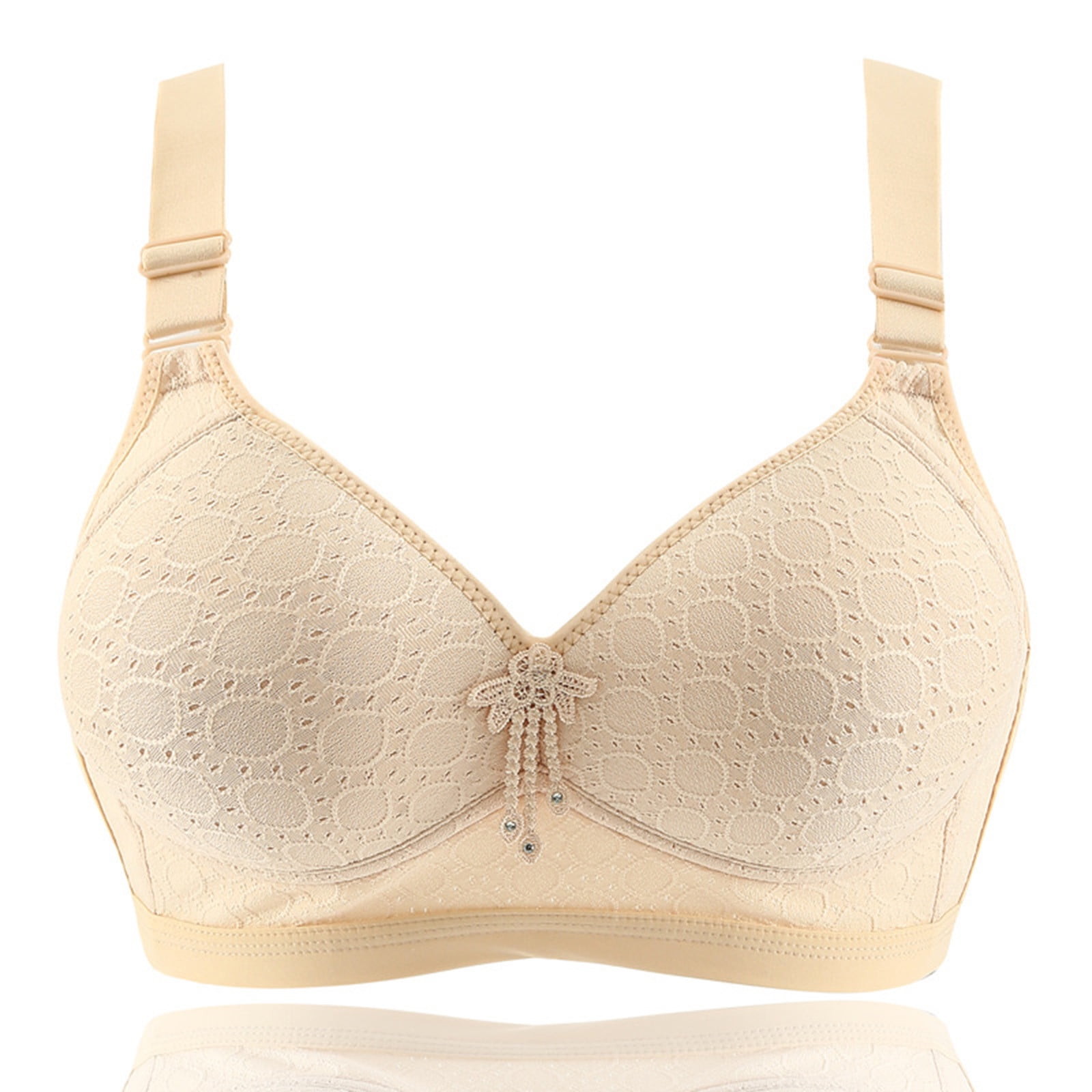 REORIAFEE Bra for Seniors Bra for Older Women Plus Size Solid Lace