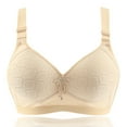thumbnail image 2 of YYDGH Double Support Wireless Bra Lace Bra with Stay-in-Place Straps Full-Coverage Wirefree Bra Tagless for Everyday Wear Beige 36C, 2 of 4