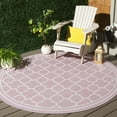 thumbnail image 2 of SAFAVIEH Courtyard Claudia Geometric Indoor/Outdoor Area Rug, Pink/Beige, 6'7" x 6'7" Round, 2 of 9
