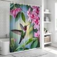 thumbnail image 5 of Polyester Fabric Spring Birds Shower Curtain, Botanical Flowers Leaves Nature Scenery Waterproof Bathtub Curtain Bathroom Decor Set with Hooks 36 x 72 Inches, 5 of 6