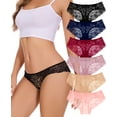 thumbnail image 3 of Sunm Boutique Lace Panties Seamless Underwear for Women Plus Size Cheeky Panties for Women Hipster 6 Pack, 3 of 7