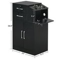 thumbnail image 3 of Beauty Spa Locking Storage Cabinets with Drawers, Hair Stylist Holders, Salon Styling Station for Hair Stylist, Black, 3 of 9