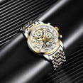 thumbnail image 5 of Luxury Hollowed Men's Watches Diamonds Chronography High Grade Fashion Watch for Men Stainless Steel Calendar Luminous Quartz Waterproof Business Male Wristwatch, 5 of 6