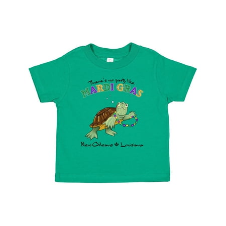 

Inktastic There s No Party Like Mardi Gras-turtle Gift Toddler Boy or Toddler Girl T-Shirt