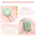 thumbnail image 3 of Uxcell Mini Backpack Cute Cosmetic Bag for Women, PU Leather Crossbody Bag with Lanyard Light Green, 3 of 7